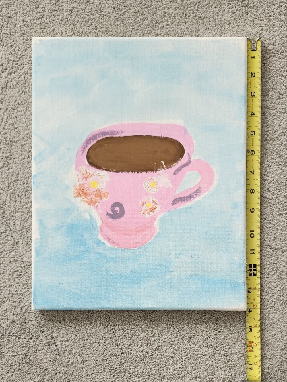 Pink Floral Teacup Canvas Wall Art